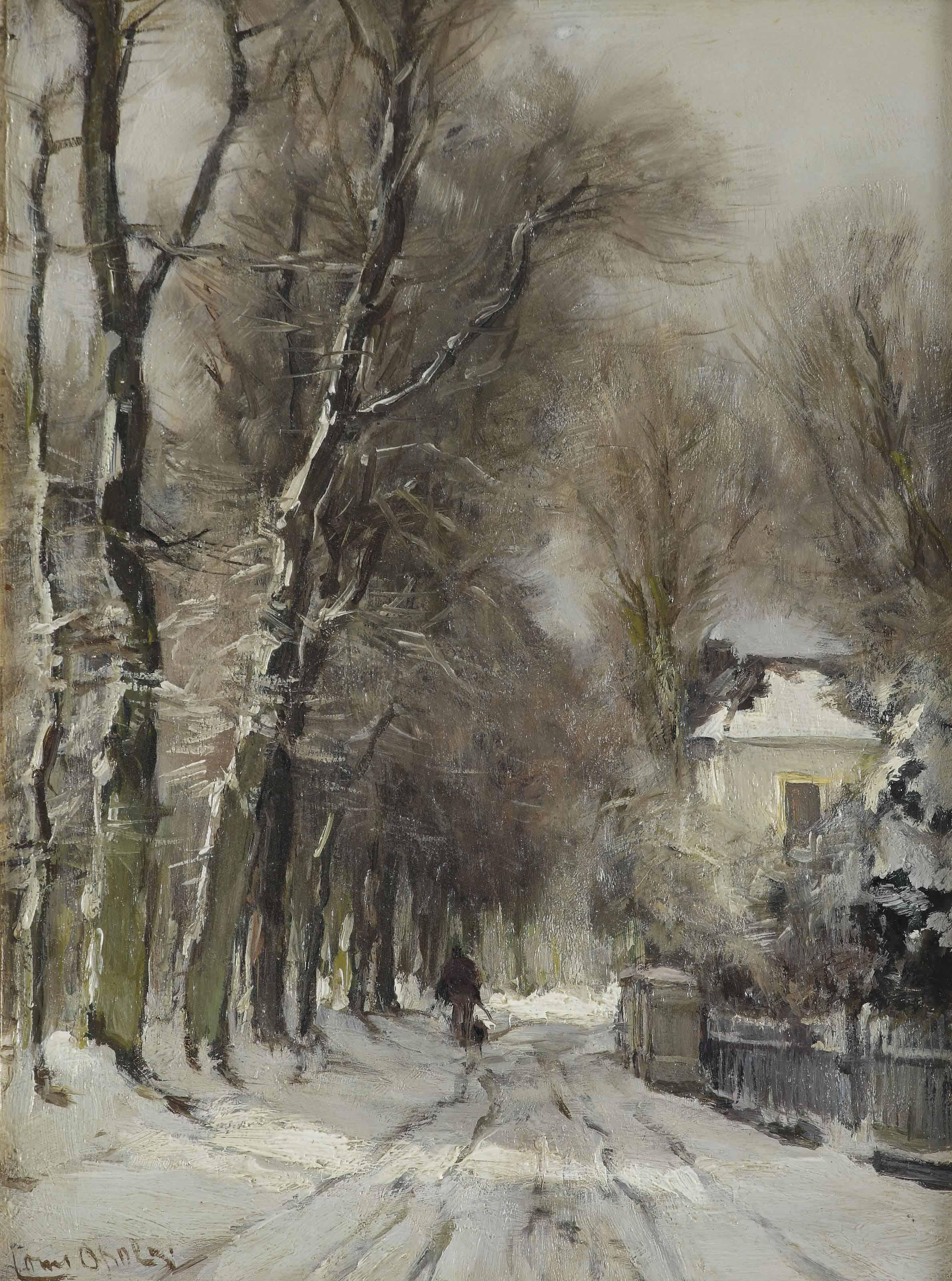 Louis Apol - A Snow Covered Path In Winter