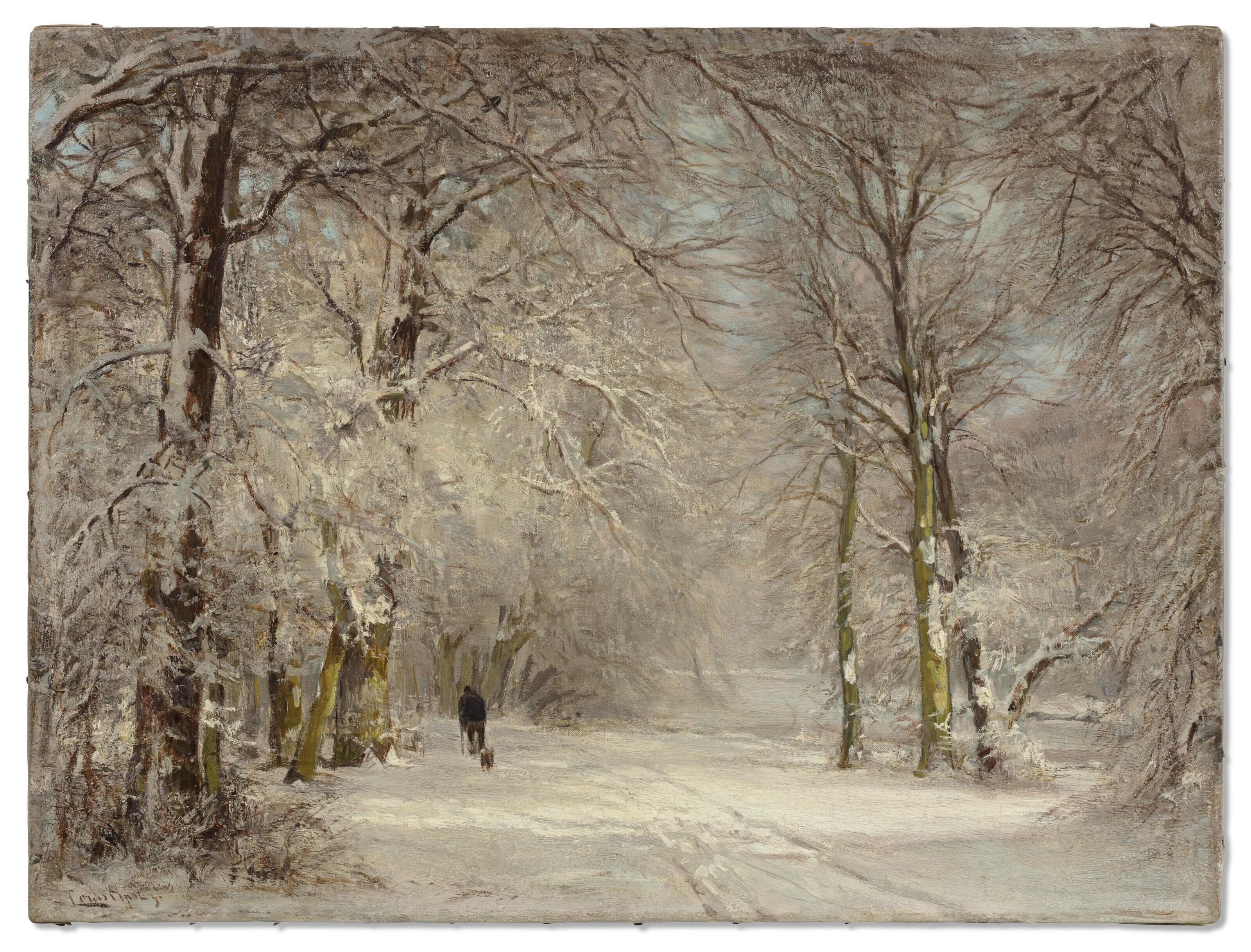 Louis Apol - A snow covered path in winter