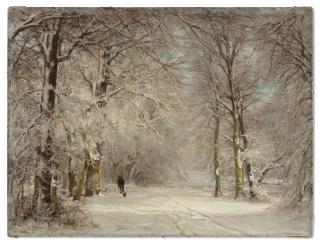 Louis Apol - A snow covered path in winter