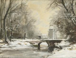 Louis Apol - Crossing a bridge in Winter