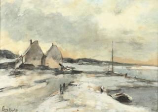 Louis Apol - Lake view in winter