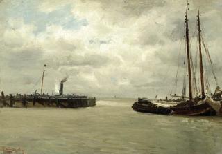 Louis Apol - Shipping In A Harbour