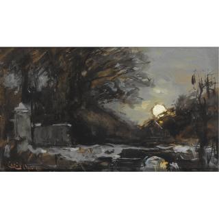 Louis Apol - Sunset Over A Snowy Landscape