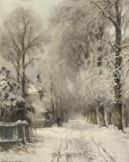 Louis Apol - Wandering along a snowy lane