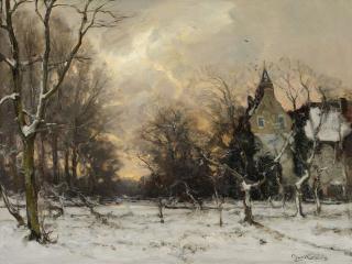Louis Apol - Winter am Dorfrand