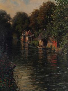 Louis Aston Knight - A river scene 46 x 35 1/2in (116.8 x 90.2cm)