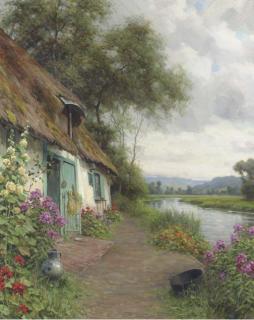 Louis-Aston Knight - A Riverside Cottage