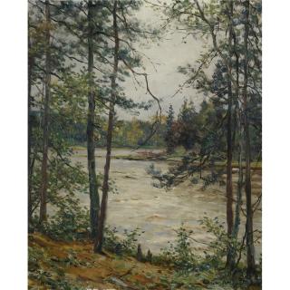 Louis Aston Knight - A View Of The Miramichi River