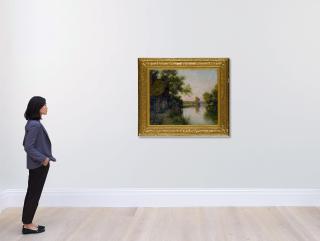 Louis Aston Knight - Cottage by a River, Launay