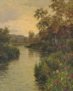 Louis Aston Knight - River at Sunset, Normandy
