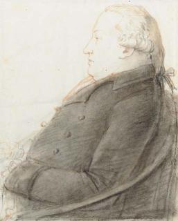 Louis-Auguste Brun - Portrait D\'Homme À Mi-Corps Assis de Profil À Gauche