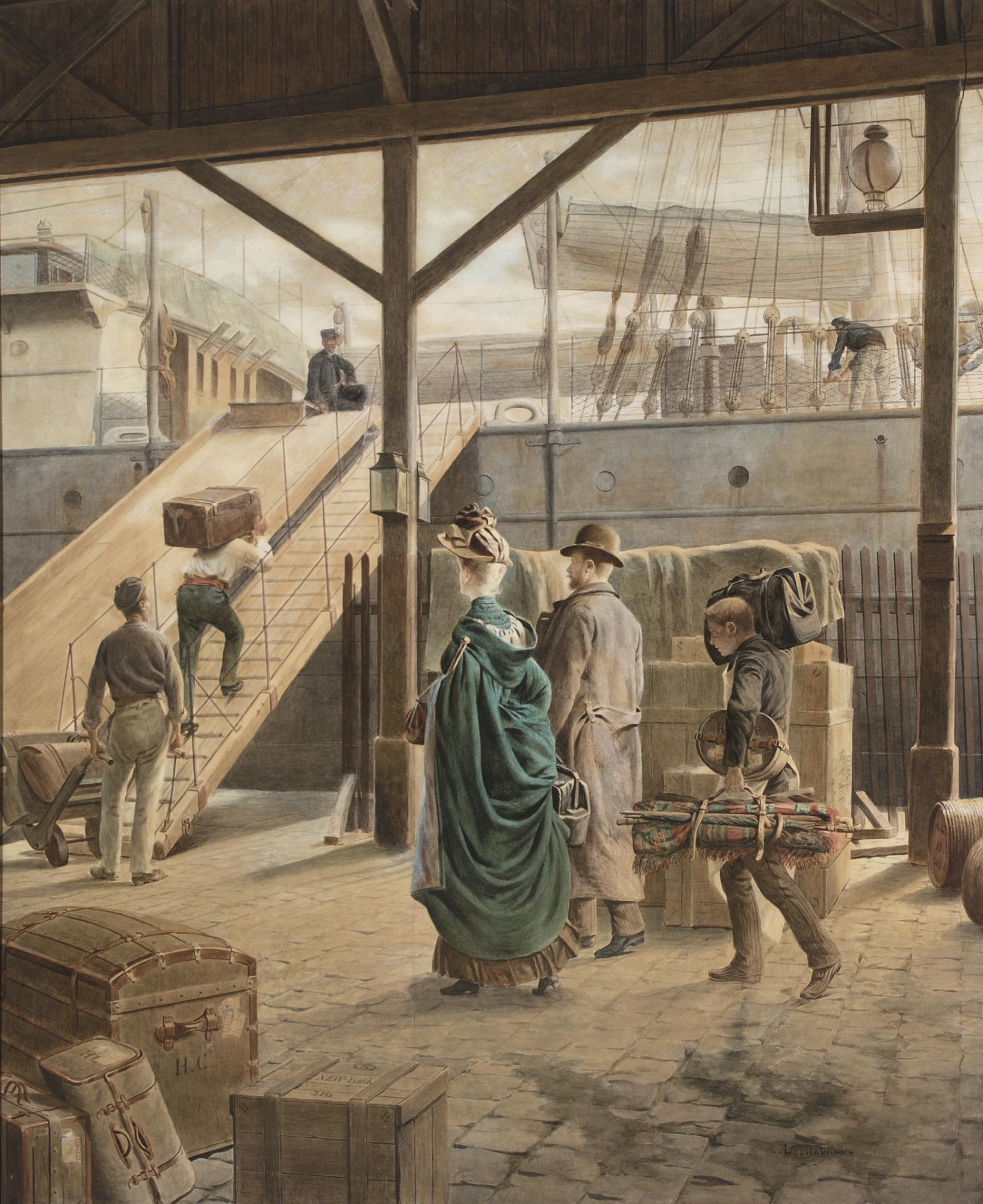 Louis-Auguste-Georges Loustaunau - Boarding The Ship For New York
