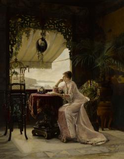 Louis Auguste Georges Loustaunau - Daydreaming in a Chinois Interior