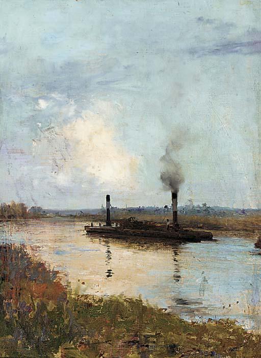Louis-Auguste Girardot - La péniche sur la Seine