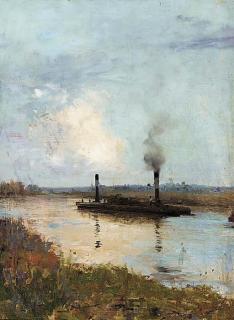 Louis-Auguste Girardot - La péniche sur la Seine