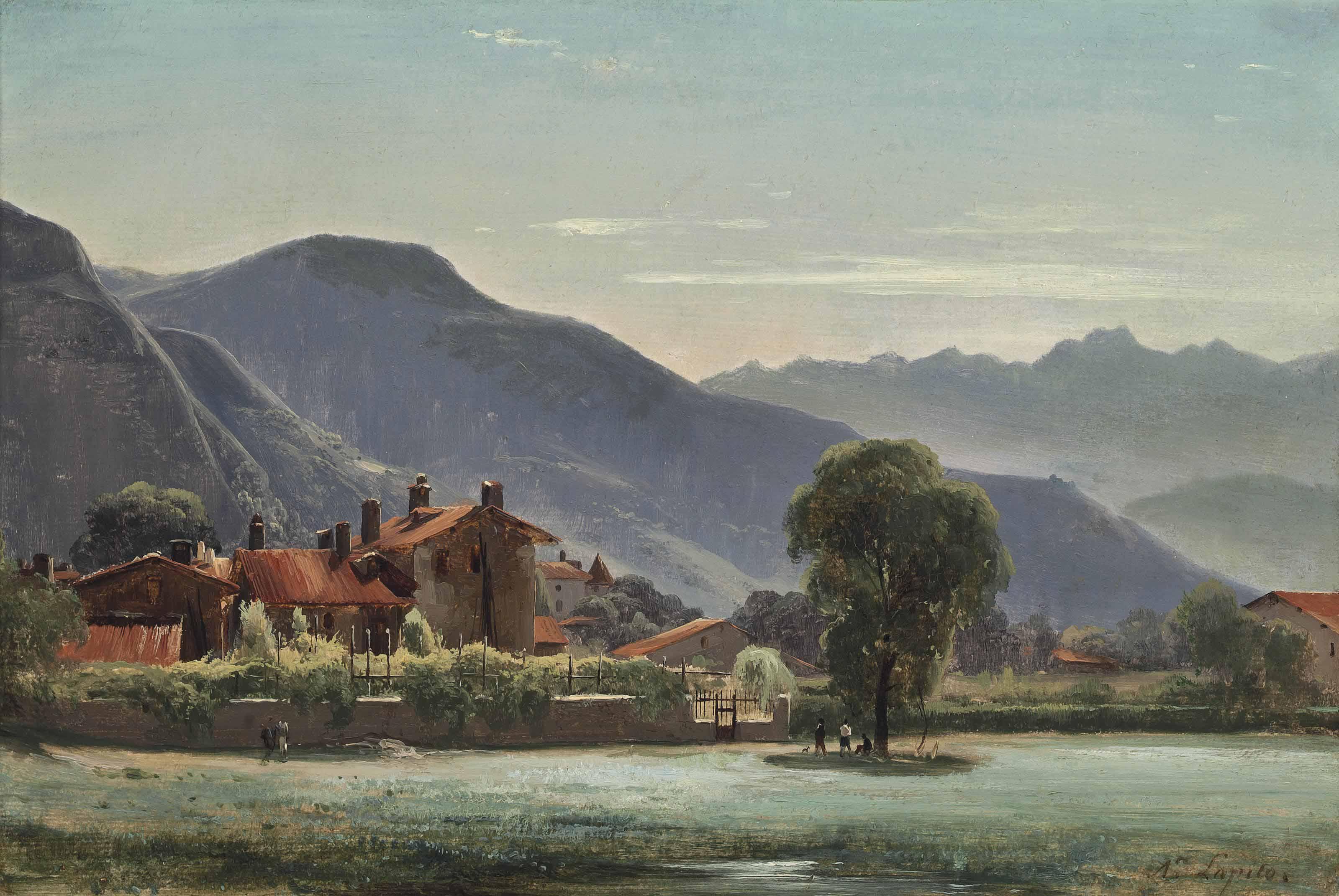 Louis-Auguste Lapito - A Village In The Mountains