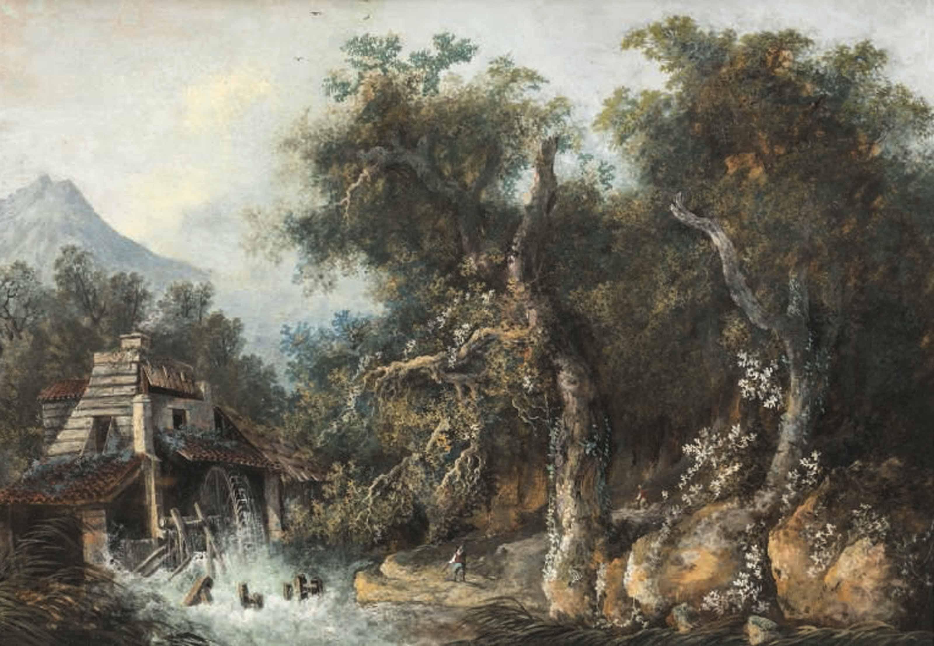 Louis Bélanger - A Watermill In A Wooded Landscape
