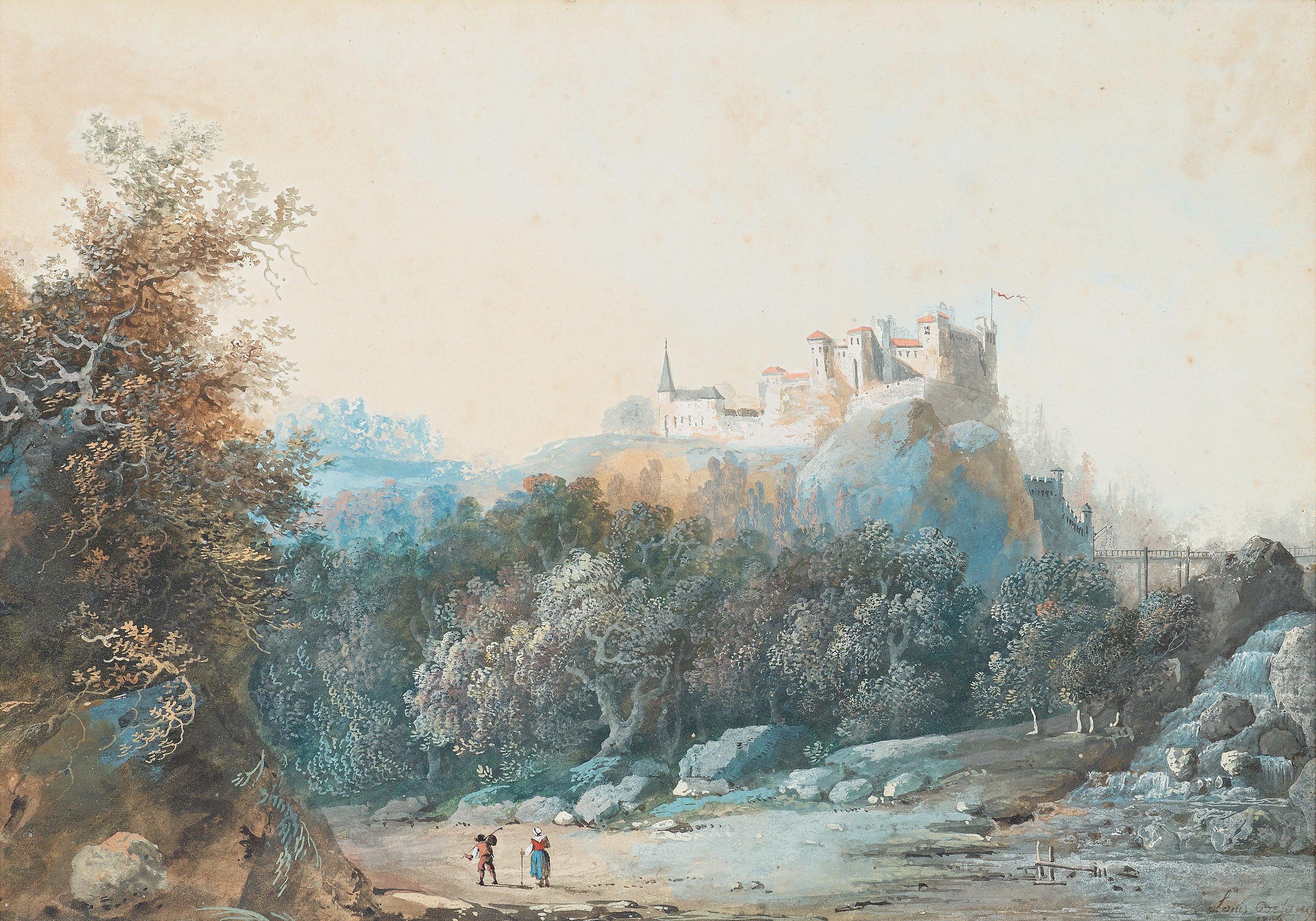 Louis Belanger - Castle on a rock in a landscape