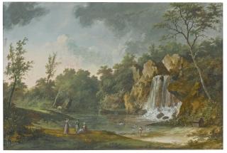 Louis Bélanger - Figures In A Landscape In Front Of A Cascade