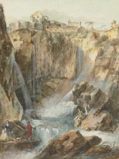 Louis Bélanger - View Of The Cascades At Tivoli With Fishermen And Tourists