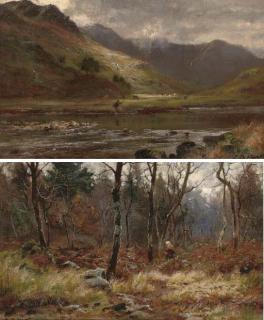 Louis Bosworth Hurt - An Angler In Glen Shiel, Ross-Shire; And The End of The Year, In The Woods Bettys-Y-Coed