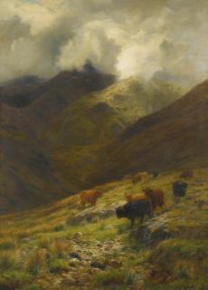 Louis Bosworth Hurt - Beneath The Gathering Mists, Highland Cattle