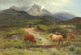 Louis Bosworth Hurt - Cattle Grazing Near Beinn Eighe, Kinlochewe