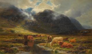 Louis Bosworth Hurt - Cattle In A Highland Landscape