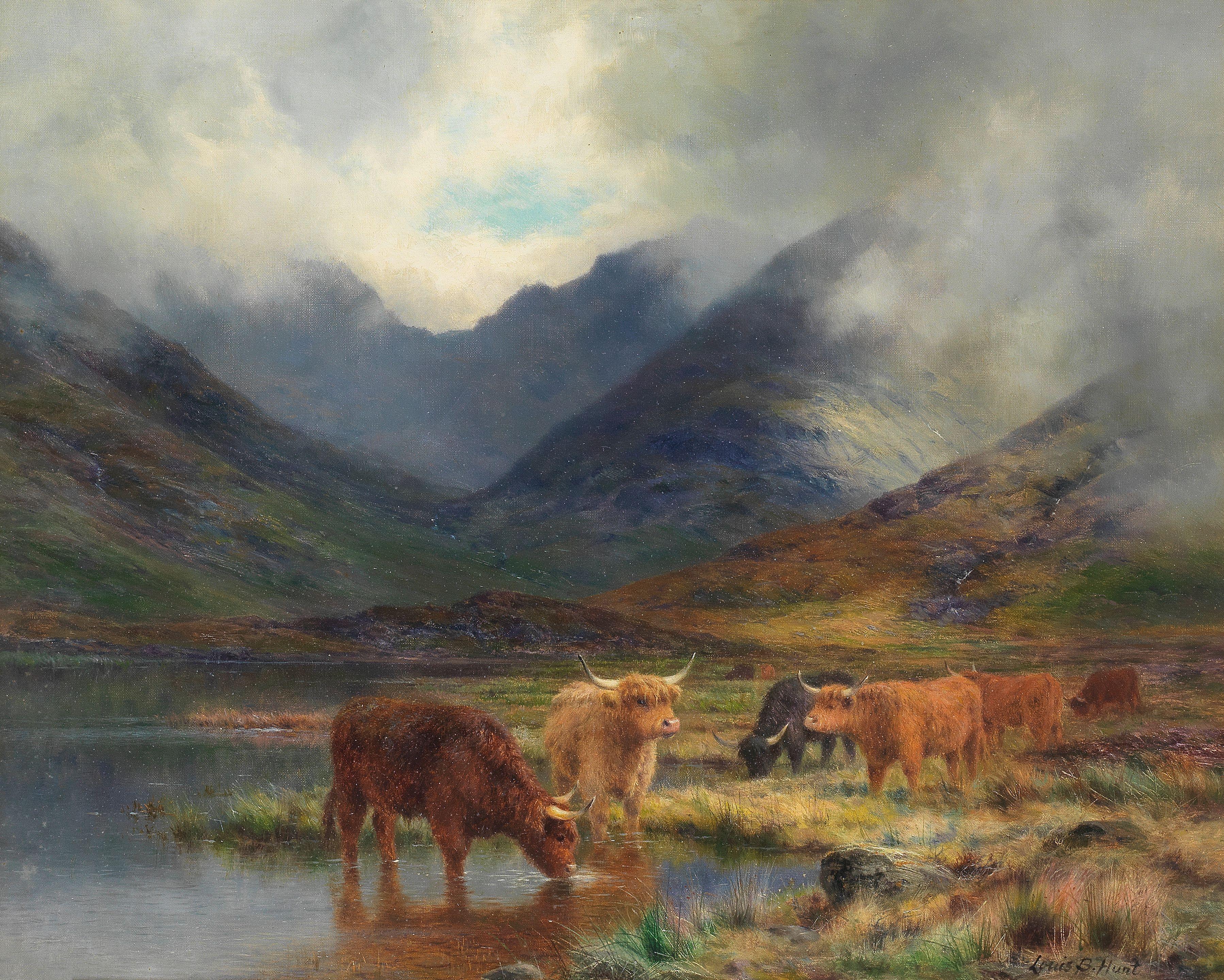 Louis Bosworth Hurt - Highland cattle in a landscape