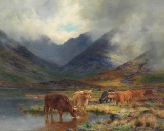 Louis Bosworth Hurt - Highland cattle in a landscape