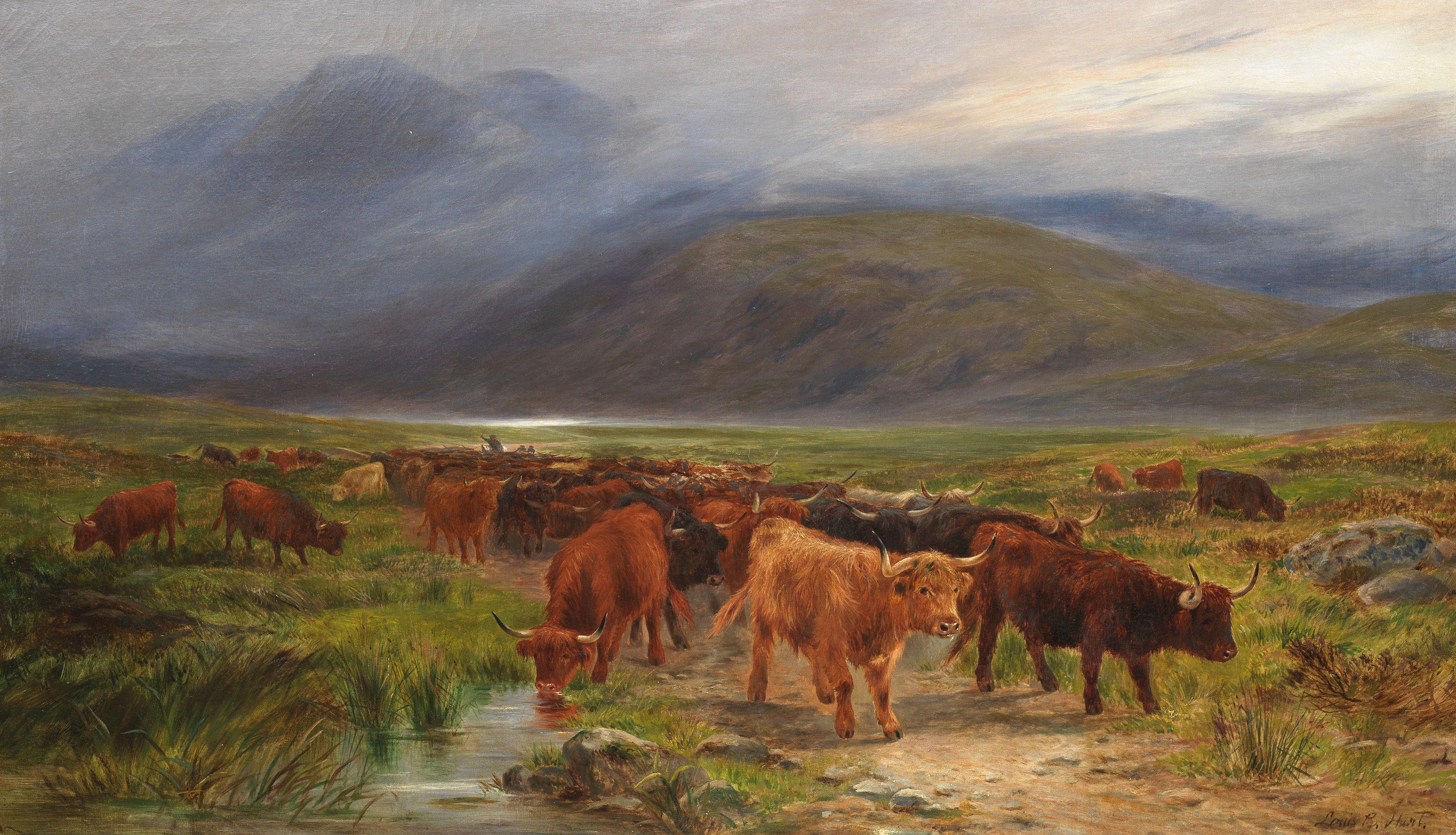 Louis Bosworth Hurt - Highland Cattle Watering
