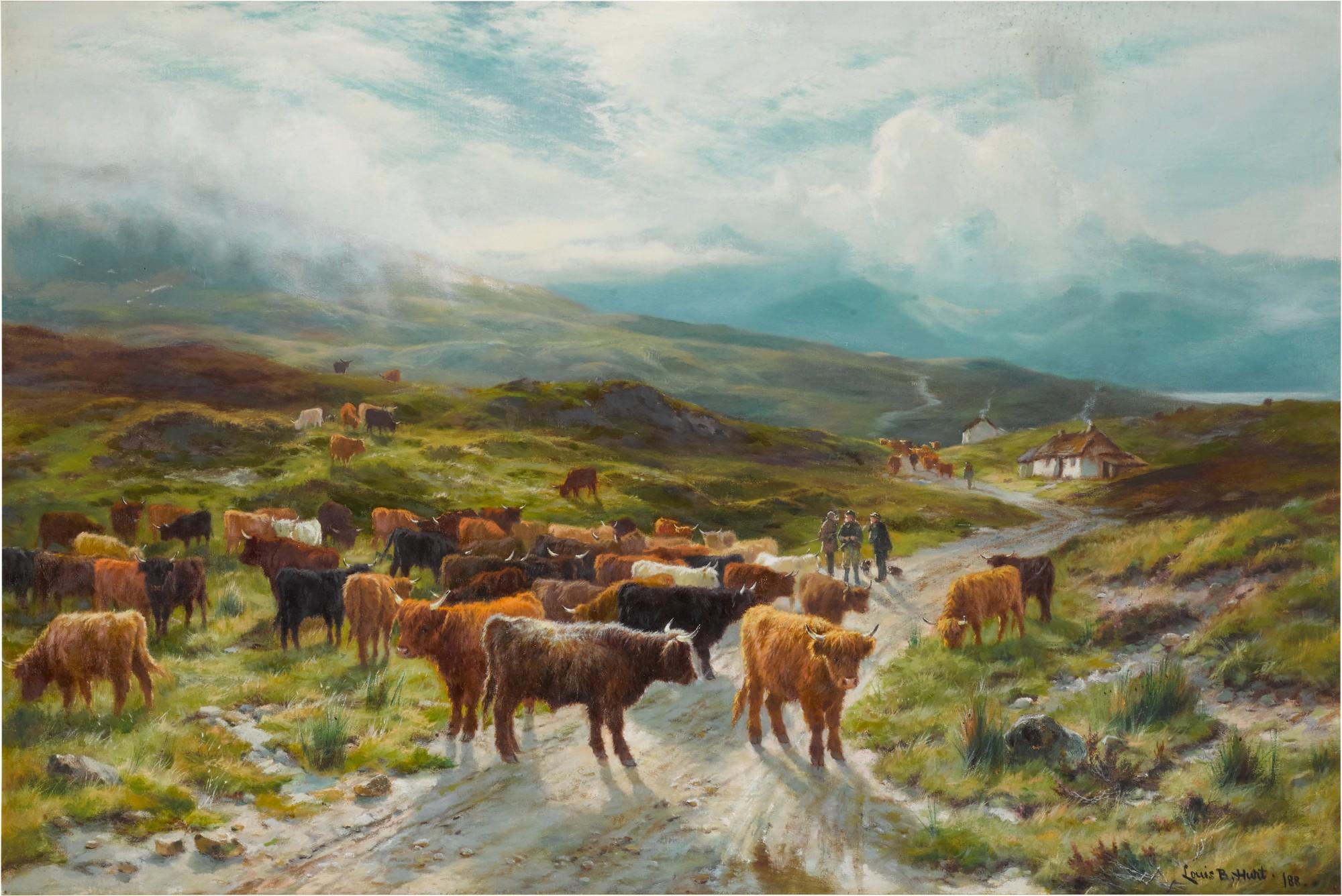 Louis Bosworth Hurt - Highland Cattle with Drovers