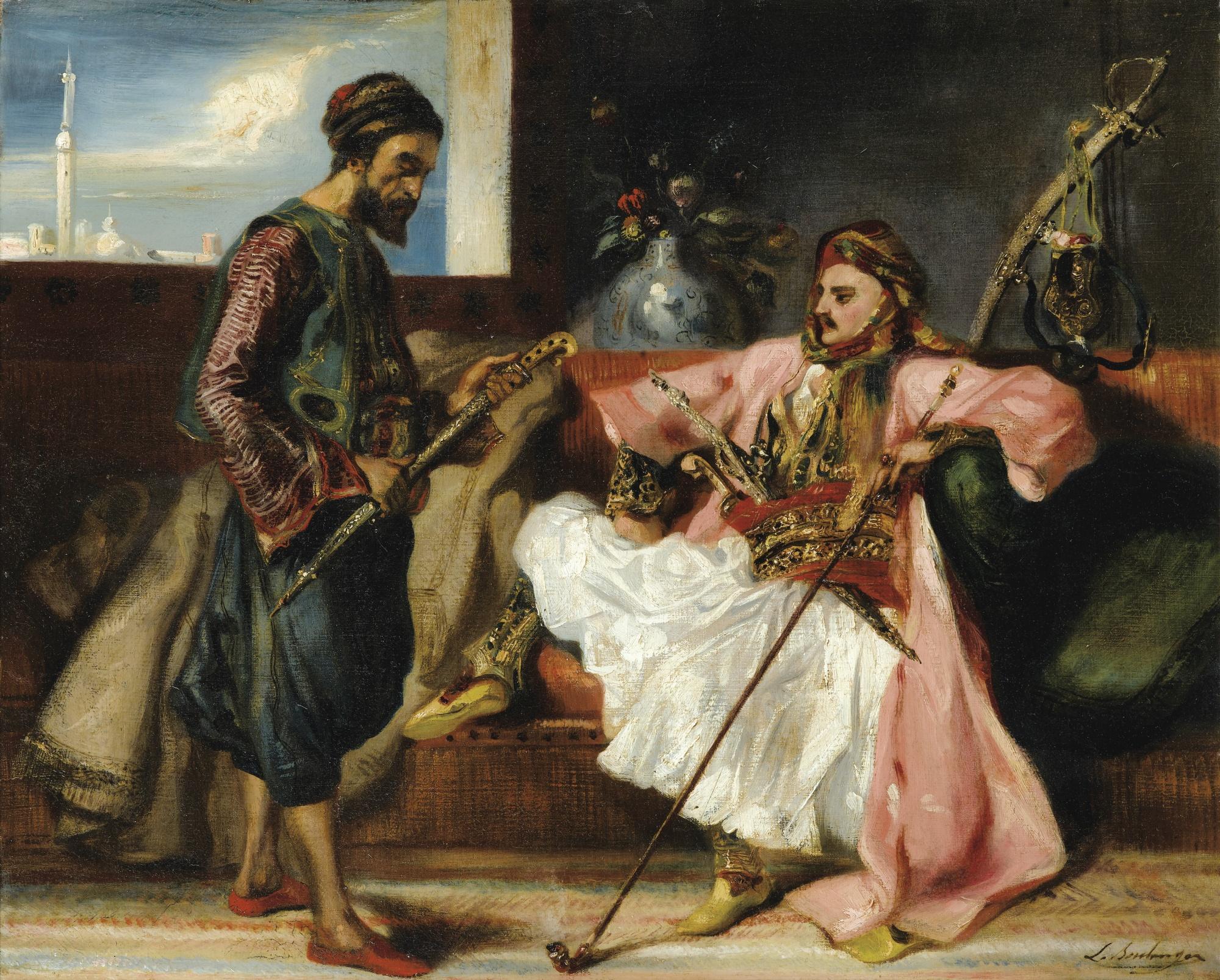 Louis Boulanger - Personnages En Costumes Grecs Dans Un Intérieur