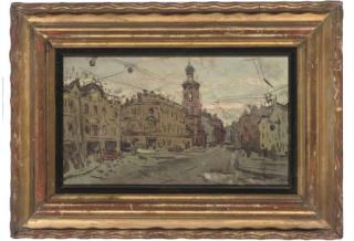 Louis Braquaval - A Quiet Street, Thought To Be Paris; A Landscape Study (Verso)