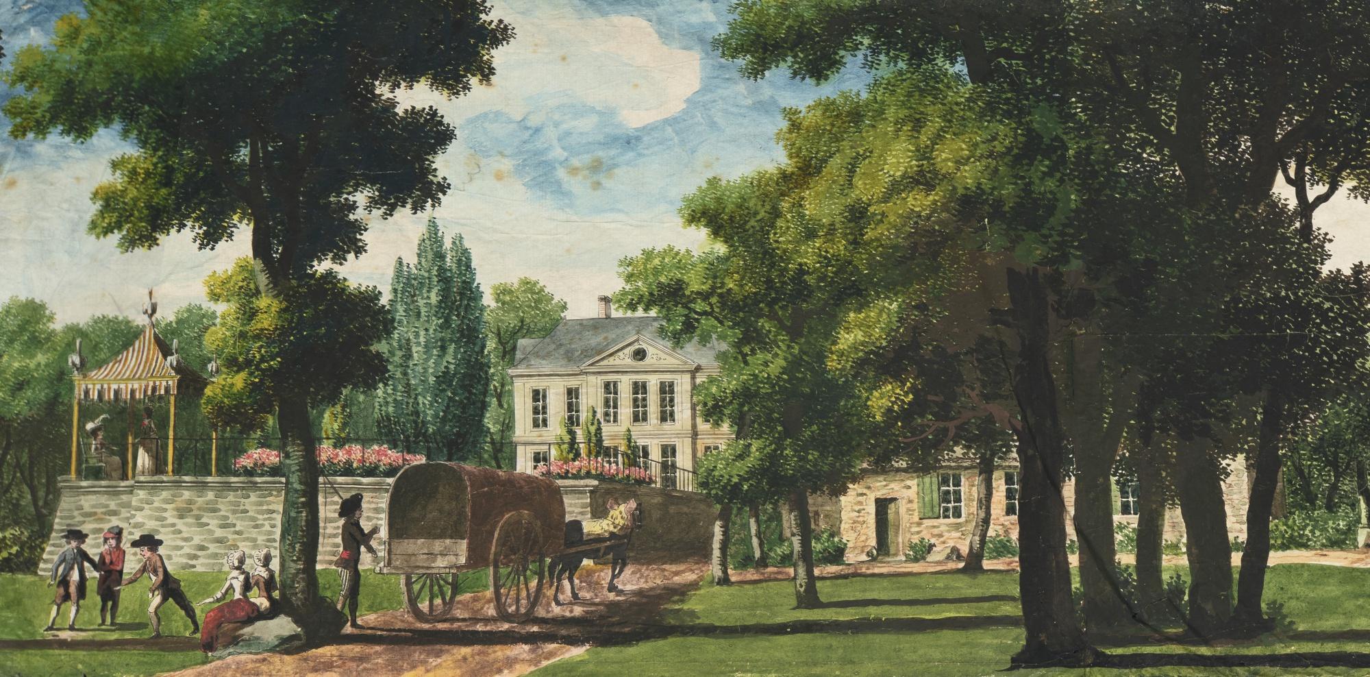 Louis Carrogis Called Carmontelle - A Panoramic Landscape Transparency, From The \'Campagnes De France\'