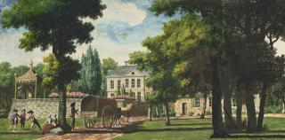 Louis Carrogis Called Carmontelle - A Panoramic Landscape Transparency, From The \'Campagnes De France\'