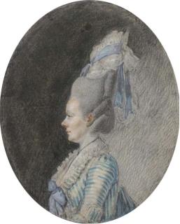 Louis Carrogis - Portrait de femme, en buste, de profil à gauche