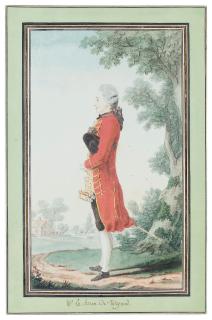Louis Carrogis - Portrait of the Baron de Talleyrand, full-length, in a landscape