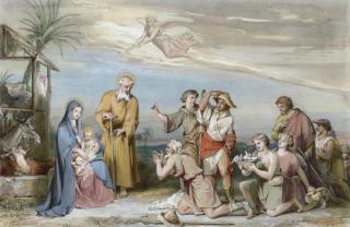 Louis-Charles-Auguste Couder - The Adoration of the Shepherds