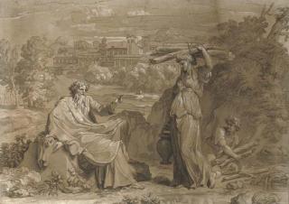 Louis Chéron - The Prophet Elijah and the Widow of Sarepta (I Kings, chapter 17)