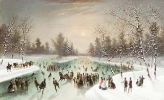 Louis-Claude Mallebranche - Skaters in a Snowy Landscape