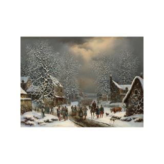 Louis-Claude Mallebranche - The Infantery Arriving In A Wintry Village