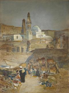Louis Comfort Tiffany - Market at the Mosque of Abu el Haggag, Luxor, Egypt