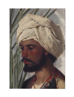Louis Comfort Tiffany - Portrait Study (Man in Turban)