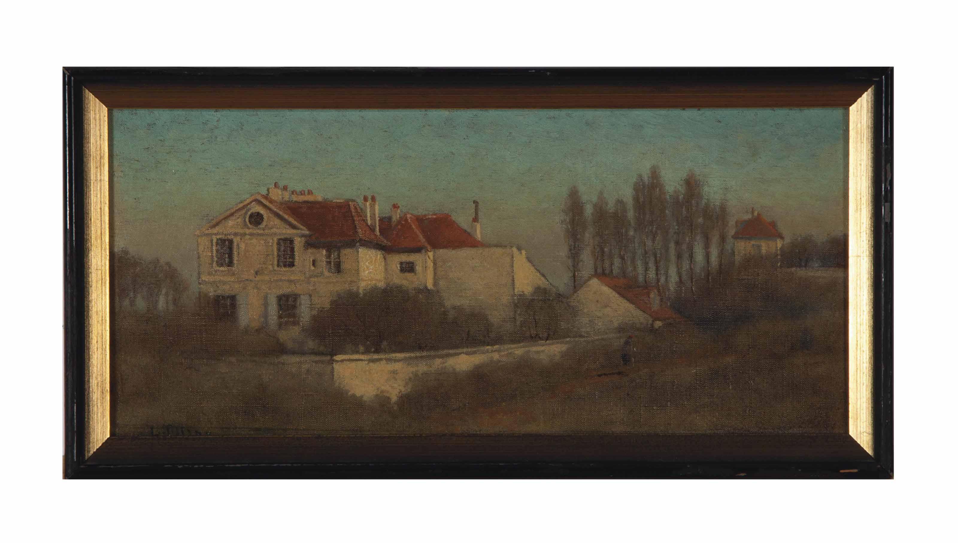 Louis Comfort Tiffany - Untitled (House among trees)