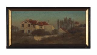 Louis Comfort Tiffany - Untitled (House among trees)