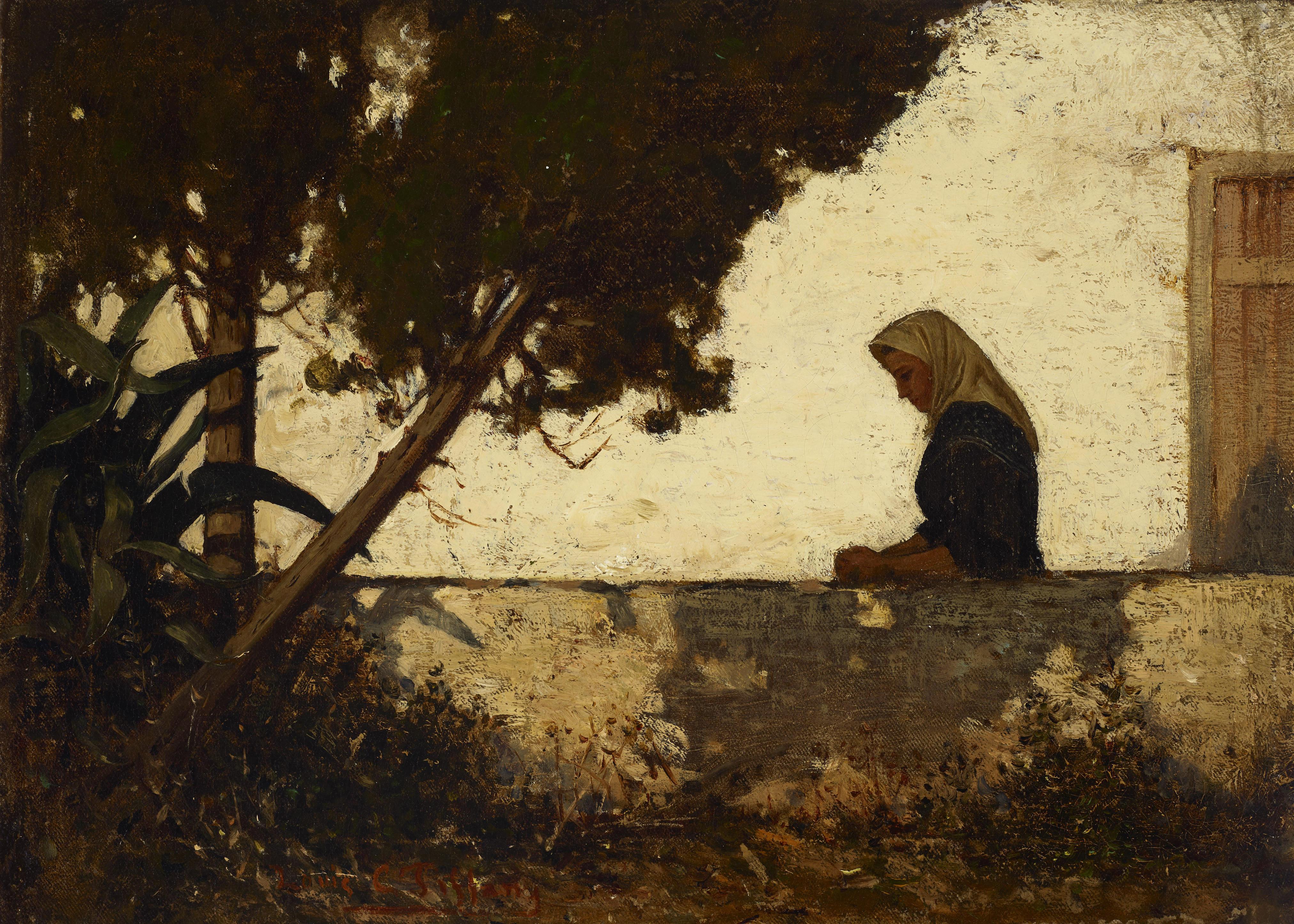 Louis Comfort Tiffany - Woman in an Italian Garden