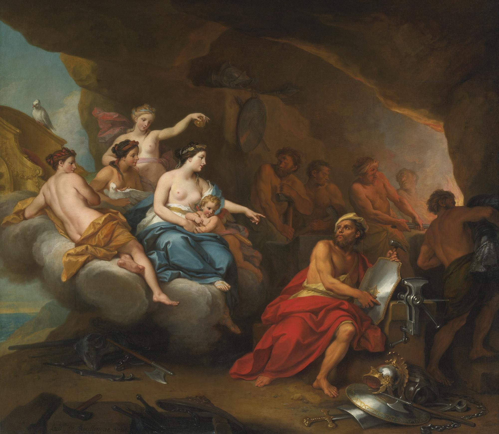 Louis De Boullogne The Younger - Venus In The Forge Of Vulcan