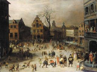 Louis De Caullery - A carnival in a town square