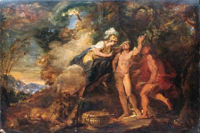 Louis De Silvestre - Prometheus fashioning man from clay in the presence of Minerva